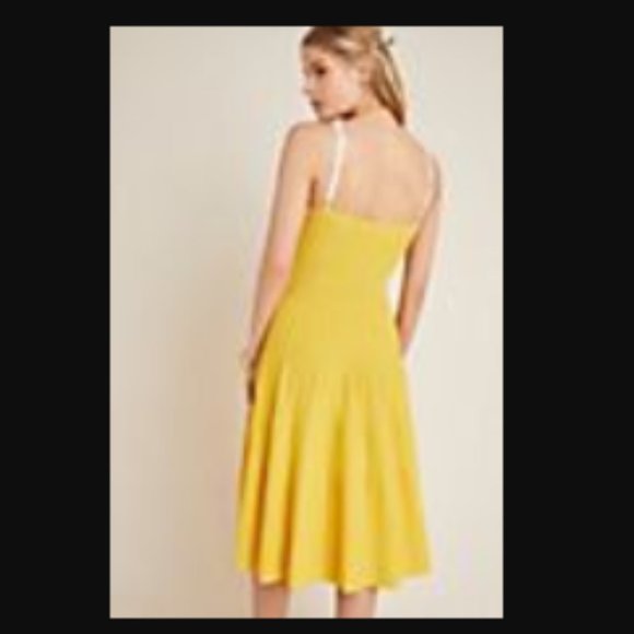 Eva Franco Anthropologie Jolie Yellow Tiered Knit Mini Dress - Picture 3 of 4